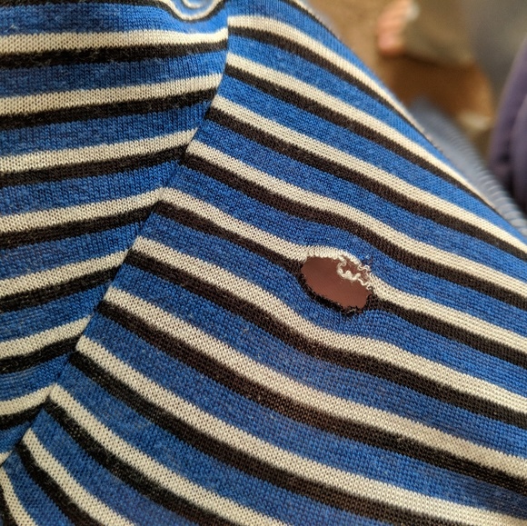 blue,black, and white striped shirt - Picture 3 of 3